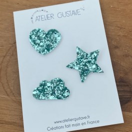 Trio de Pin's paillettes