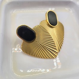 Boucles d'oreilles Rétro onyx