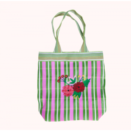 Sac cabas vert et rose